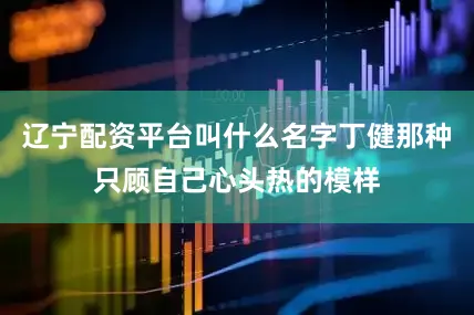 辽宁配资平台叫什么名字丁健那种只顾自己心头热的模样